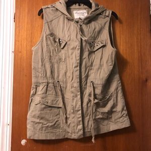 Studded Pocket Vest with Hood